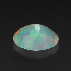 Ópalo multicolor natural de 1,75 ct, corte óvalo, transparente