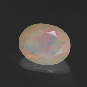 Ópalo multicolor natural de 1,13 ct, transparente, transparente / translúcido