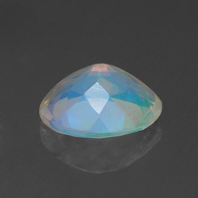 Ópalo multicolor natural de 1,28 ct, corte óvalo, transparente