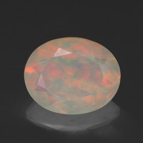 Ópalo multicolor natural de 1,46 ct, transparente, transparente / translúcido