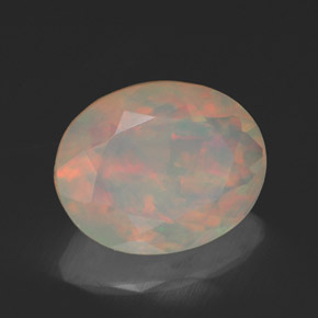 Ópalo multicolor natural de 1,46 ct, transparente, transparente / translúcido