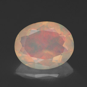 Ópalo multicolor natural de 1,54 ct, corte óvalo, transparente
