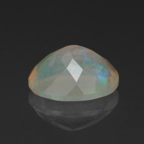 Ópalo multicolor natural de 1,34 ct, corte óvalo, transparente