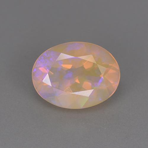 Ópalo multicolor natural de 1,18 ct, corte óvalo, transparente