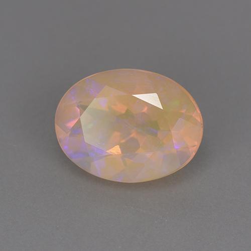 Ópalo multicolor natural de 1,18 ct, corte óvalo, transparente