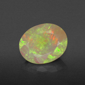 Ópalo multicolor natural de 1,70 ct, transparente, transparente / translúcido