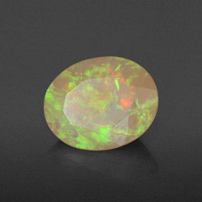 Ópalo multicolor natural de 1,70 ct, transparente, transparente / translúcido