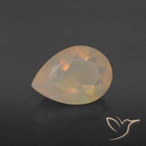 Ópalo Multicolor natural de 1.26 ct, En forma de pera, Transparente