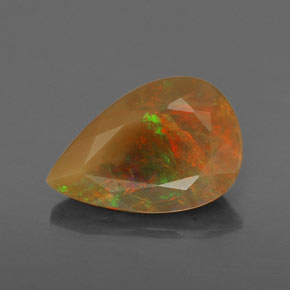Ópalo Multicolor natural de 1.62 ct, En forma de pera, Transparente