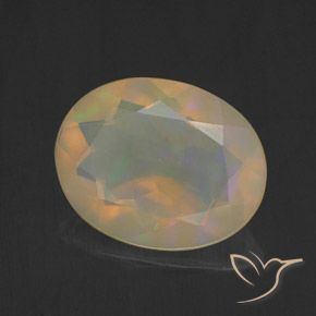 Ópalo Multicolor natural de 1.37 ct, Ovalada, Transparente