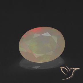 1.14ct Natural Multicolor Ópalo, Ovalada, Translúcido