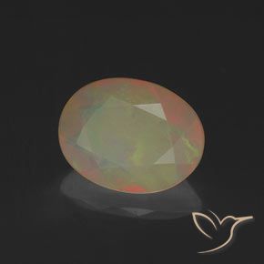 Ópalo Multicolor natural de 1.14 ct, Ovalada, Translúcido
