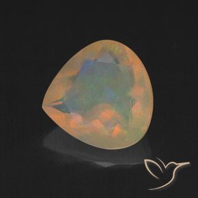 Ópalo Multicolor natural de 1.46 ct, En forma de pera, Transparente