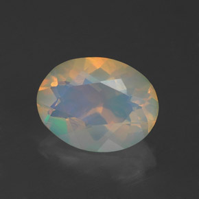 Ópalo multicolor natural de 1,07 ct, corte óvalo, transparente