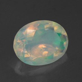 Ópalo multicolor natural de 1,60 ct, corte óvalo, transparente