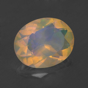 Ópalo multicolor natural de 1,76 ct, corte óvalo, transparente