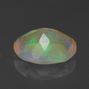Ópalo multicolor natural de 1,76 ct, corte óvalo, transparente