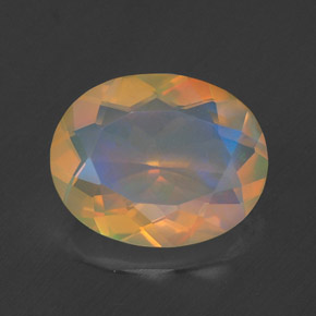 Ópalo multicolor natural de 1,59 ct, corte óvalo, transparente