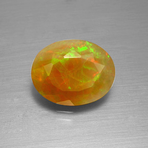 Ópalo multicolor natural de 1,51 ct, corte óvalo, translúcido