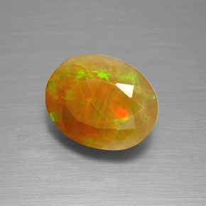 Ópalo multicolor natural de 1,51 ct, corte óvalo, translúcido