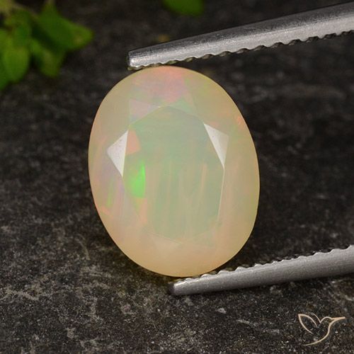 1.96ct Natural Multicolor Ópalo, Ovalada, Transparente / Translúcido