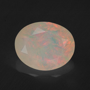 Ópalo multicolor natural de 1,57 ct, transparente, transparente / translúcido