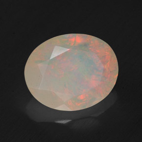 Ópalo multicolor natural de 1,57 ct, transparente, transparente / translúcido
