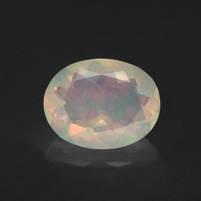 Ópalo multicolor natural de 1,22 ct, corte óvalo, transparente