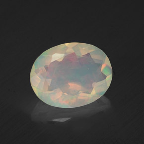 Ópalo multicolor natural de 1,22 ct, corte óvalo, transparente