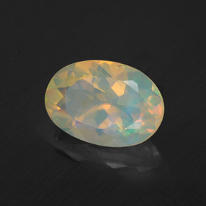 Ópalo multicolor natural de 1,26 ct, corte óvalo, transparente