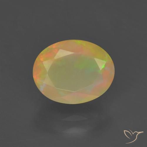 1.30ct Natural Multicolor Ópalo, Ovalada, Translúcido