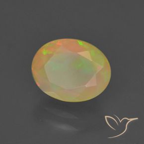 Ópalo Multicolor natural de 1.30 ct, Ovalada, Translúcido