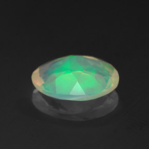 Ópalo multicolor natural de 1,10 ct, corte óvalo, transparente