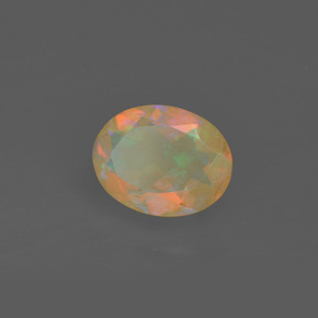 Ópalo multicolor natural de 1,05 ct, corte óvalo, transparente