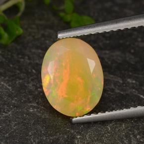Ópalo multicolor natural de 1,46 ct, corte óvalo, translúcido