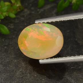 Ópalo multicolor natural de 1,46 ct, corte óvalo, translúcido