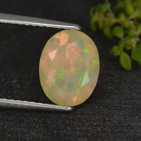 Ópalo multicolor natural de 1,14 ct, corte óvalo, translúcido
