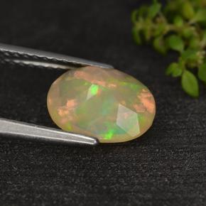 Ópalo multicolor natural de 1,14 ct, corte óvalo, translúcido
