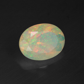 Ópalo multicolor natural de 1,26 ct, transparente, transparente / translúcido