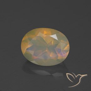 Ópalo Multicolor natural de 1.33 ct, Ovalada, Transparente