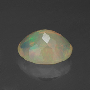 Ópalo multicolor natural de 1,25 ct, corte óvalo, transparente