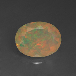 Ópalo multicolor natural de 1,14 ct, corte óvalo, translúcido