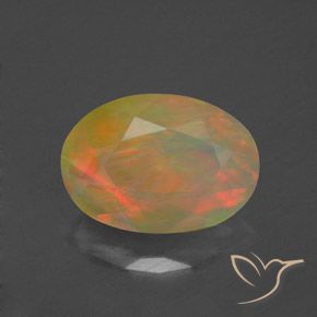 1.21ct Natural Multicolor Ópalo, Ovalada, Transparente / Translúcido