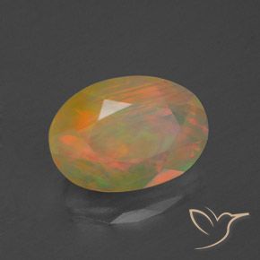 Ópalo Multicolor natural de 1.21 ct, Ovalada, Transparente / Translúcido