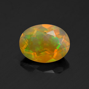 Ópalo multicolor natural de 1,00 ct, corte óvalo, transparente