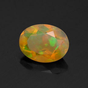 Ópalo multicolor natural de 1,00 ct, corte óvalo, transparente