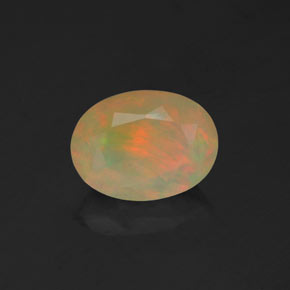 Ópalo multicolor natural de 1,02 ct, transparente, transparente / translúcido