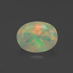 Ópalo multicolor natural de 0,92 ct, corte óvalo, transparente
