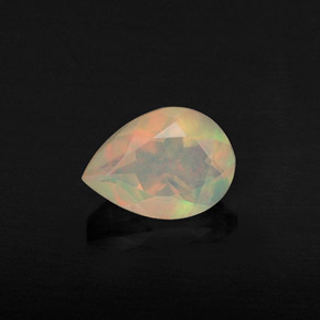 Ópalo multicolor natural de 0,51 ct, en forma de pera, transparente