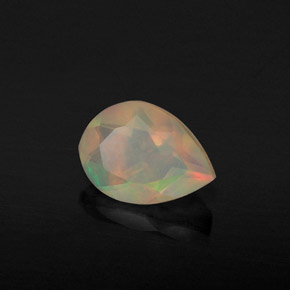 Ópalo multicolor natural de 0,51 ct, en forma de pera, transparente